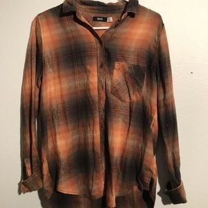 Orange and black flannel